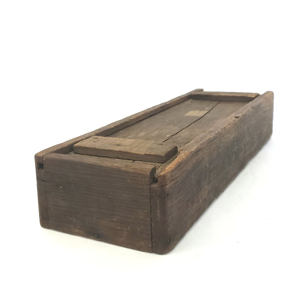 Antique B.F. Gravely Wooden Tobacco Sliding Lid Box Leatherwood, Virginia Late 1800s