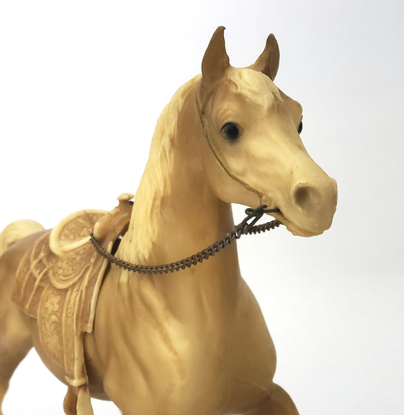 Vintage Breyer Cheyenne Western Prancing Horse #112 Palomino with Saddle and Reins