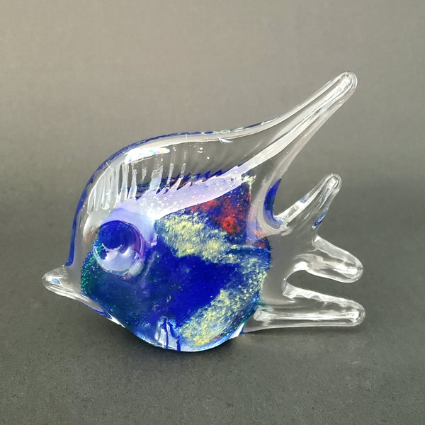 Pair of Art Glass Tropical Fish Figurines Sculpture Home Decor