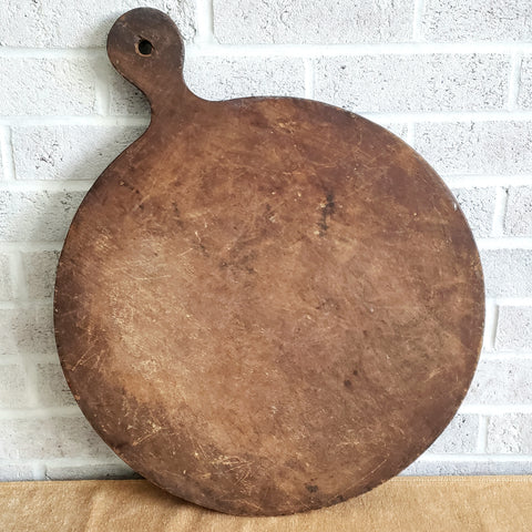 Antique Large Wooden Bread Board with Lollipop Handle 19th Century