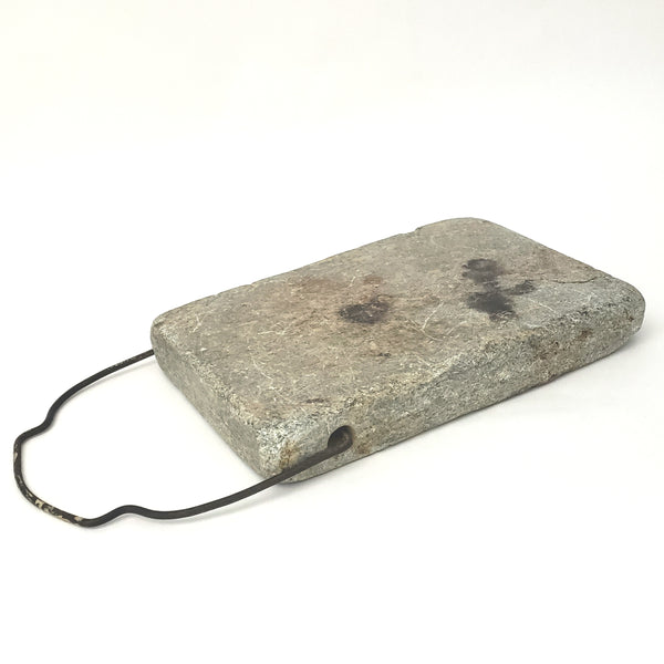 Antique Soapstone Bed and Foot Warmer with Original Metal Hanger