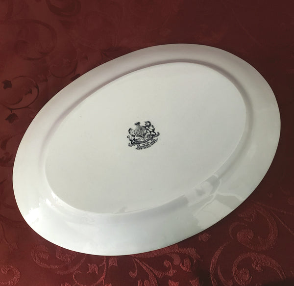 Antique White Ironstone Platter Wheat and Clover Ford Challinor & Co. England