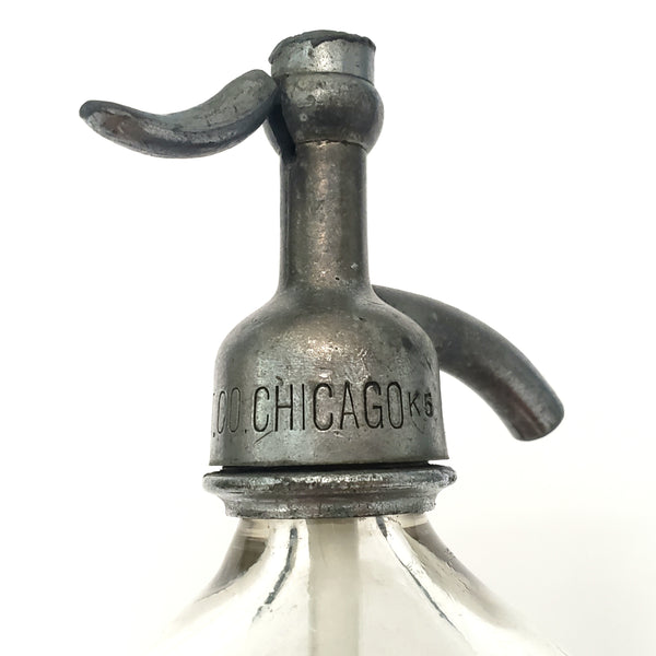 Vintage Clear Siphon Seltzer Bottle L. CLEIMEN Mineral Waters Philadelphia PA