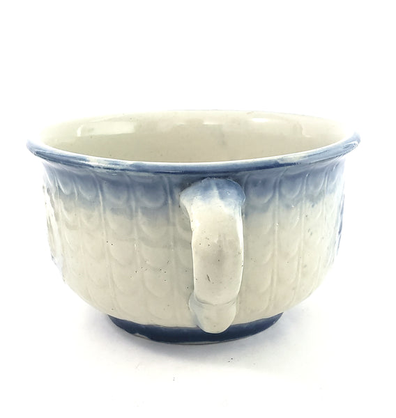 19th Century Blue & White Salt Glazed Stoneware Childs Chamber Pot Floral Pattern