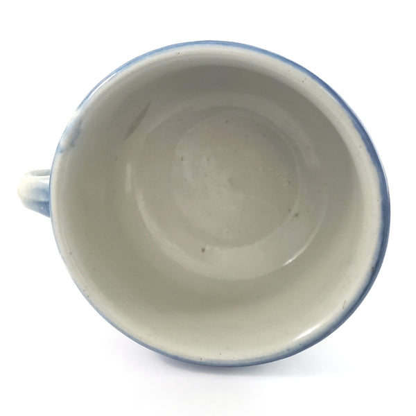 19th Century Blue & White Salt Glazed Stoneware Childs Chamber Pot Floral Pattern