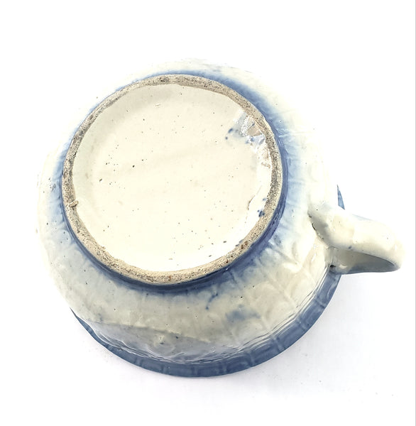 19th Century Blue & White Salt Glazed Stoneware Childs Chamber Pot Floral Pattern