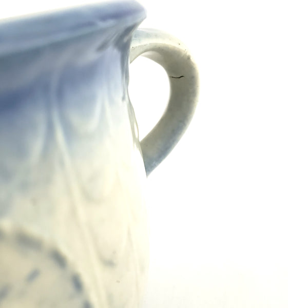 19th Century Blue & White Salt Glazed Stoneware Childs Chamber Pot Floral Pattern