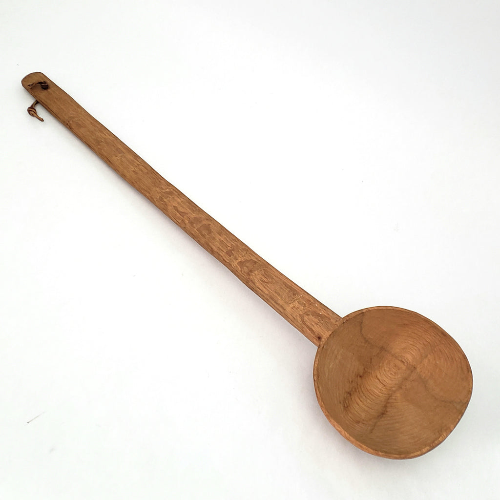 Vintage Carved Wooden Long Handled Ladle Dipper 23 inches