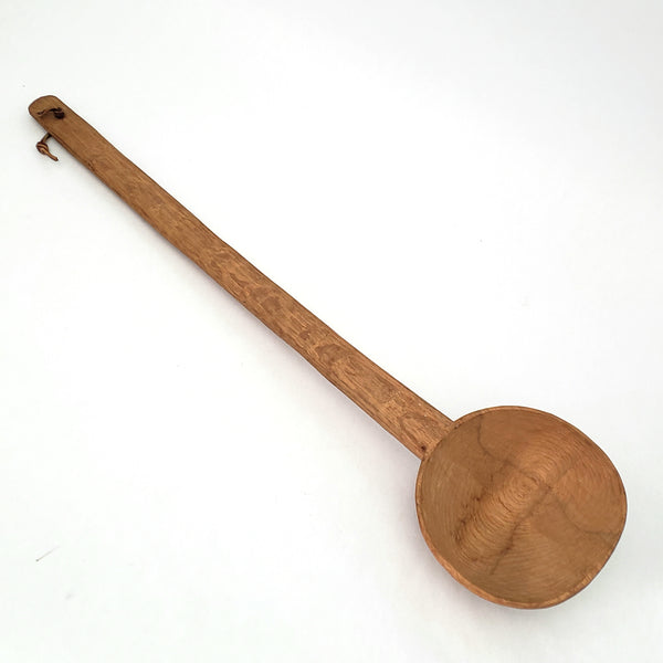 Vintage Carved Wooden Long Handled Ladle Dipper 23 inches
