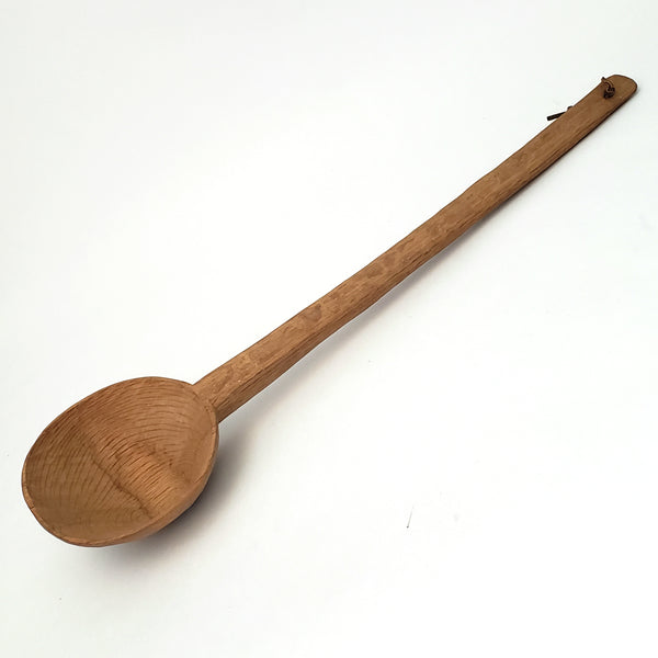 Vintage Carved Wooden Long Handled Ladle Dipper 23 inches