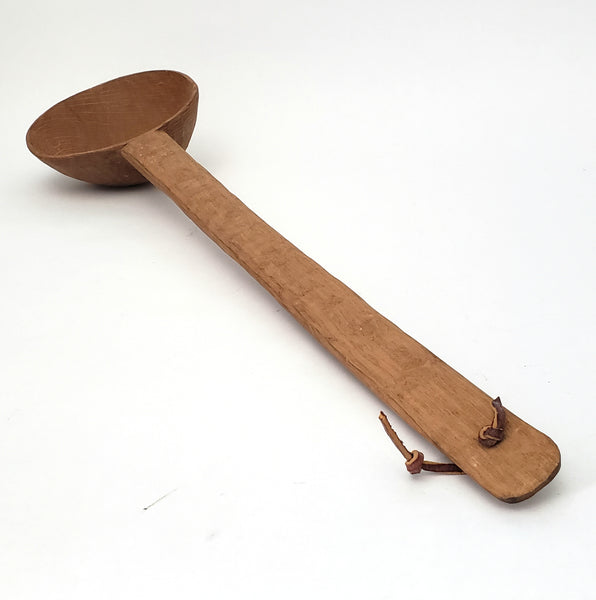 Vintage Carved Wooden Long Handled Ladle Dipper 23 inches