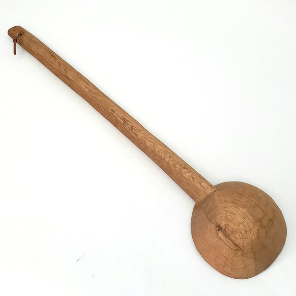 Vintage Carved Wooden Long Handled Ladle Dipper 23 inches
