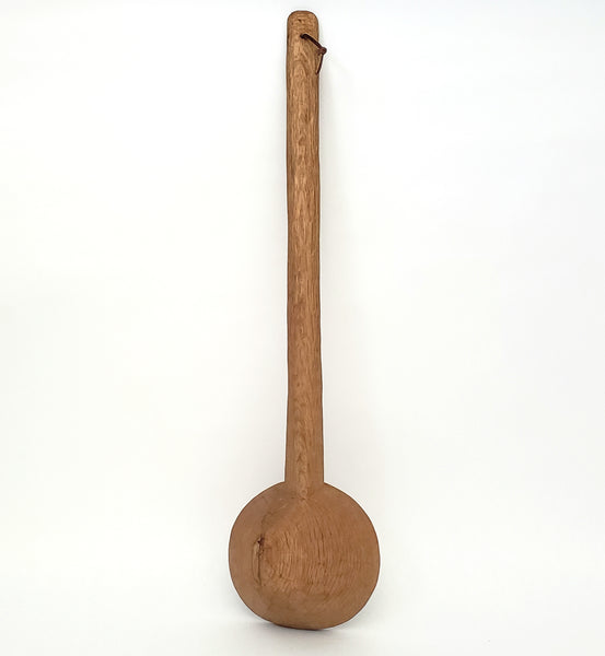 Vintage Carved Wooden Long Handled Ladle Dipper 23 inches