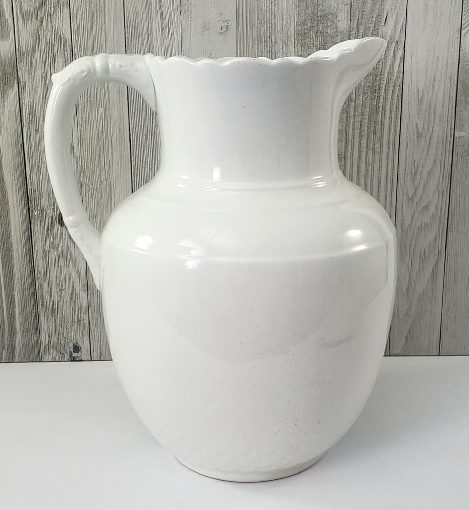 Large 19th Century White Opaque Porcelain Pitcher 1.5 Gallon by Bridgwood & Son England