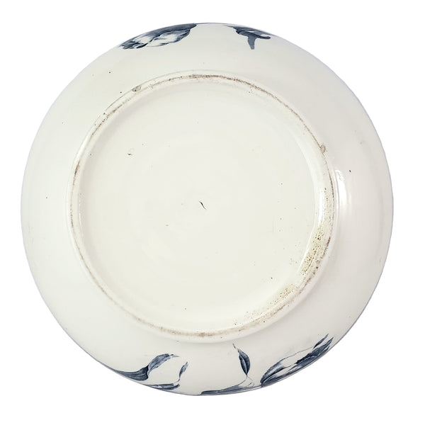 Antique Ceramic Wash Bowl Basin Blue Floral 13 1/2"