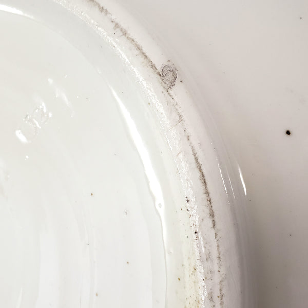 Antique Ceramic Wash Bowl Basin Blue Floral 13 1/2"