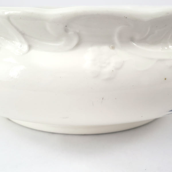 Antique Ceramic Wash Bowl Basin Blue Floral 13 1/2"