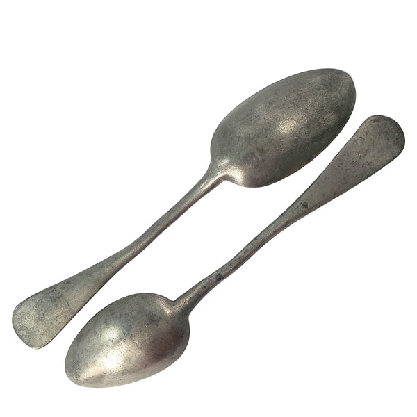 Old Antique Pewter Tablespoons Collection of 6