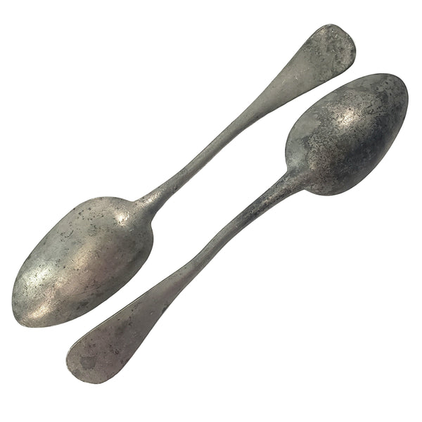 Old Antique Pewter Tablespoons Collection of 6