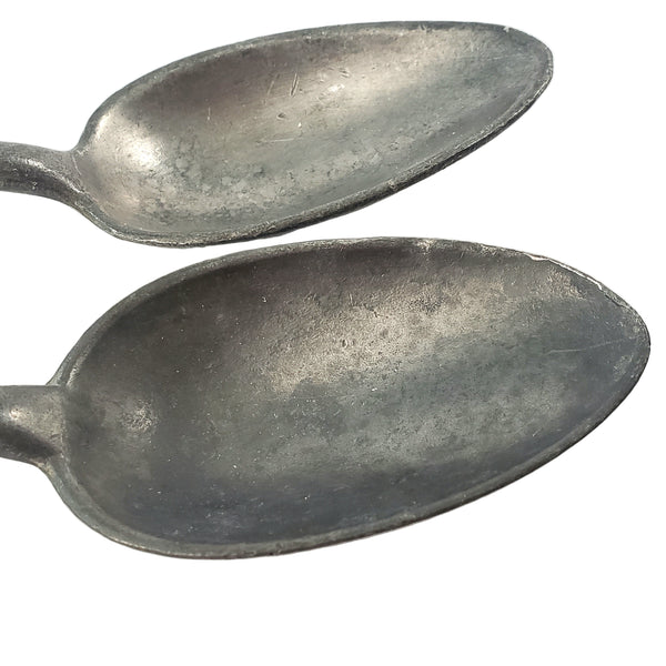 Old Antique Pewter Tablespoons Collection of 6