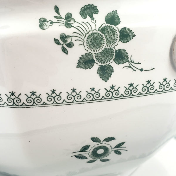 Copeland Spode GLOUCESTER Green Oval Lidded Soup Tureen Underplate & Ladle England