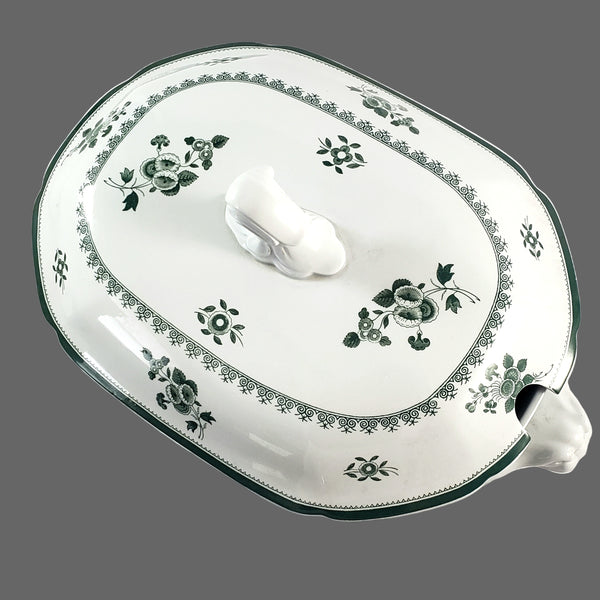 Copeland Spode GLOUCESTER Green Oval Lidded Soup Tureen Underplate & Ladle England