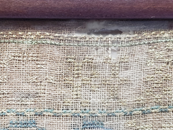 Antique 19th Century Framed Child's American School Girl Alphabet Sampler - Signed