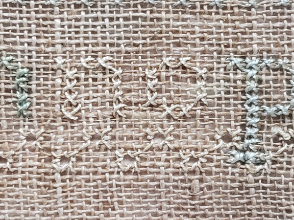 Antique 19th Century Framed Child's American School Girl Alphabet Sampler - Signed