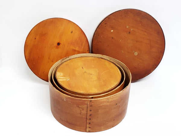 Antique Nesting Bentwood Pantry Boxes - Set of 3
