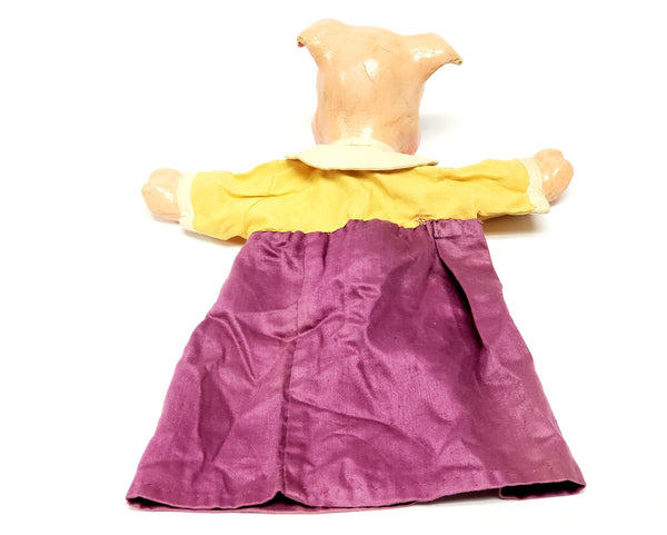 Rare 1930's Paper Mache "Three Little Pigs" Hand Puppets - WPA Museum Extension Project