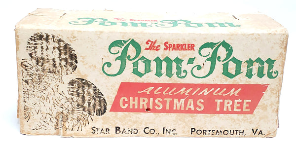 1950's "Sparkler" Retro Aluminum Pom Pom Christmas Tree w/ Original Instructions