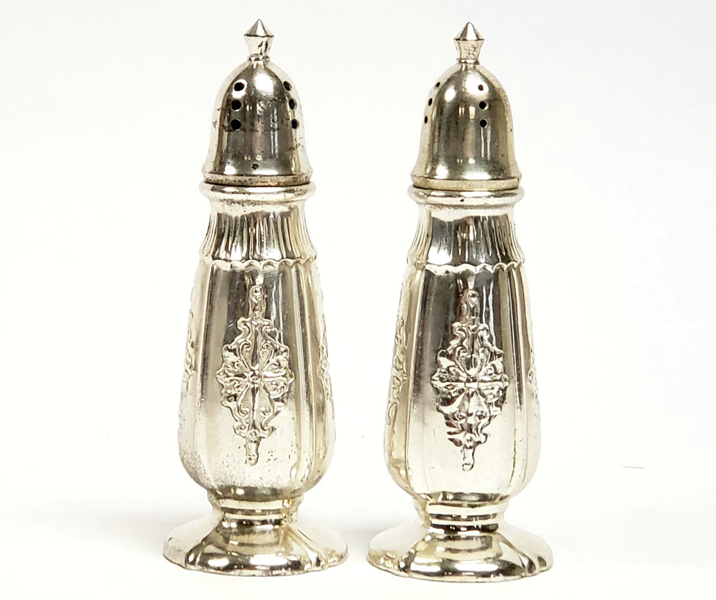 Sleek Silver Plate Salt & Pepper Shaker Set by Nasco Post WWII Era