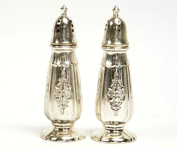Sleek Silver Plate Salt & Pepper Shaker Set by Nasco Post WWII Era
