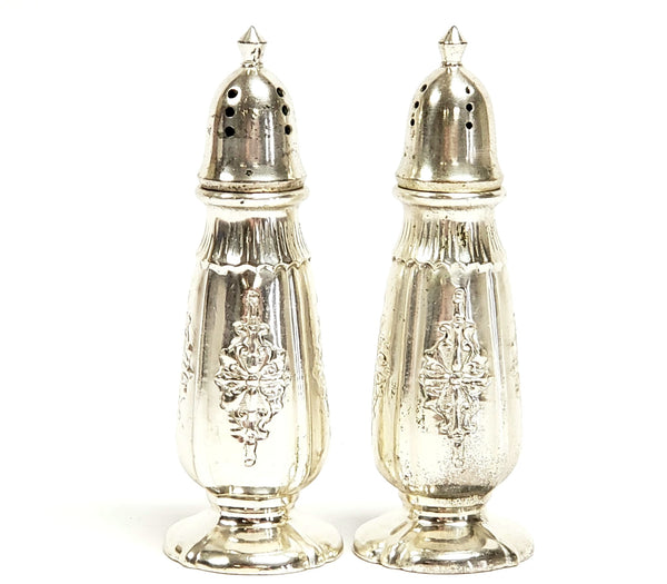 Sleek Silver Plate Salt and Pepper Shaker Set by Nasco Post WWII Era