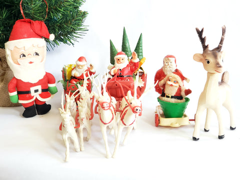Lot of 6 Mid Century Christmas Figurines and Ornaments