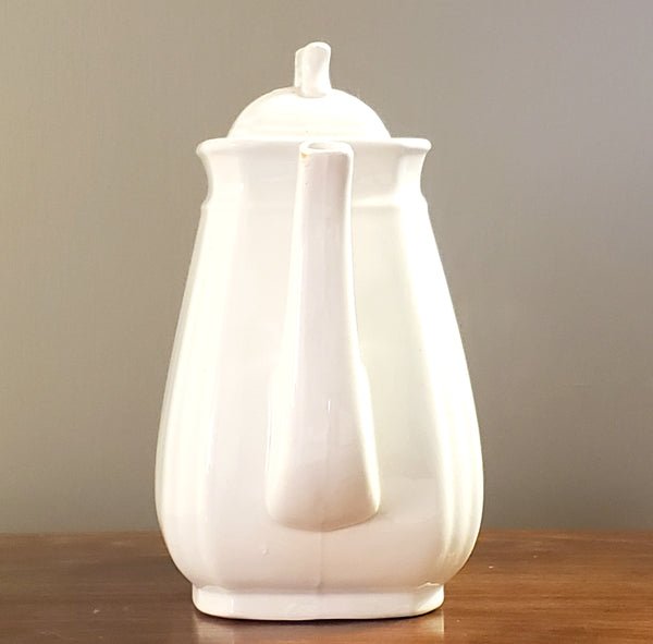Antique English White Royal Ironstone Teapot by Alfred Meakin England c. 1875-1897