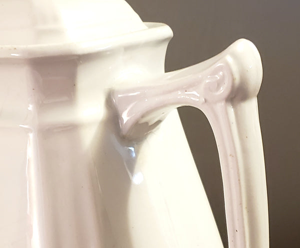 Antique English White Royal Ironstone Teapot by Alfred Meakin England c. 1875-1897