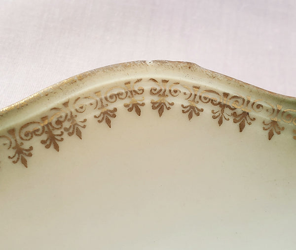 RS Prussia Creamer w/ Matching Saucer White & Pink Roses Red Mark Germany c. 1904-1918