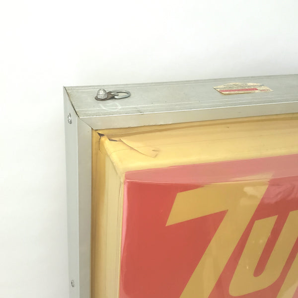 Vintage 7UP Lighted Electric Wall Clock with Metal Base c. 1970's Americana Advertising