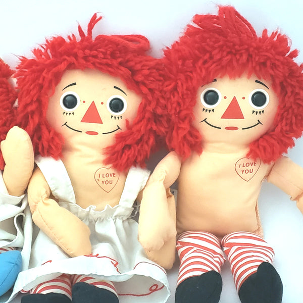 Vintage Raggedy Ann Dolls Lot of 3 by Playskool 1987 and 1989