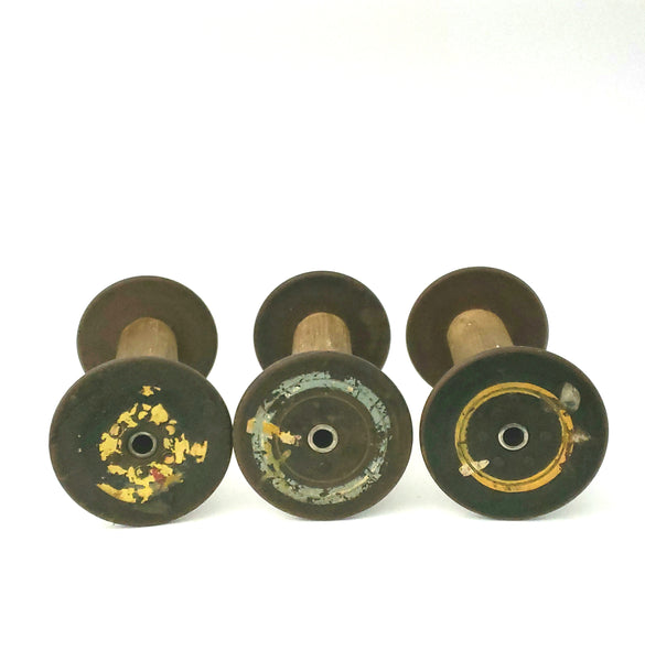 Antique Wooden Textile Spools - Collection of 3 - Crafting or Repurpose Projects