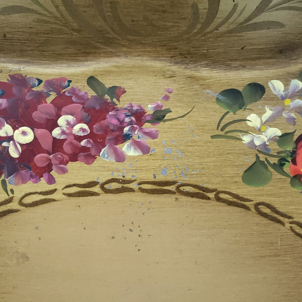 Vintage Hand Painted Tole Tray Fruit & Floral on Tan by Nashco Products New York