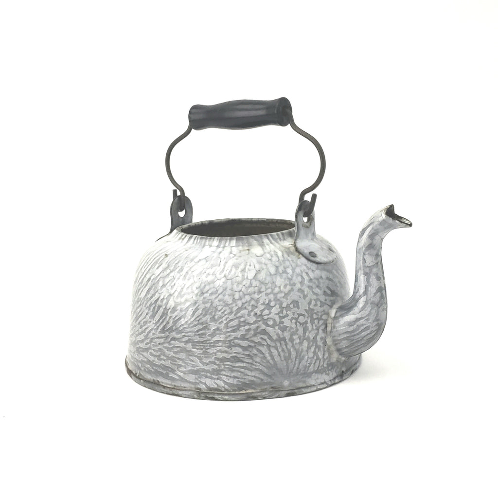 Antique Gray Granite Ware, Gooseneck Tea Pot, No Lid by St. Louis Stamping Co.