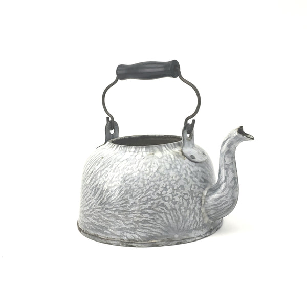 Antique Gray Granite Ware, Gooseneck Tea Pot, No Lid by St. Louis Stamping Co.