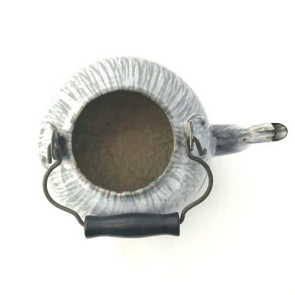 Antique Gray Granite Iron Ware, Gooseneck Tea Pot, No Lid by St. Louis Stamping Co.