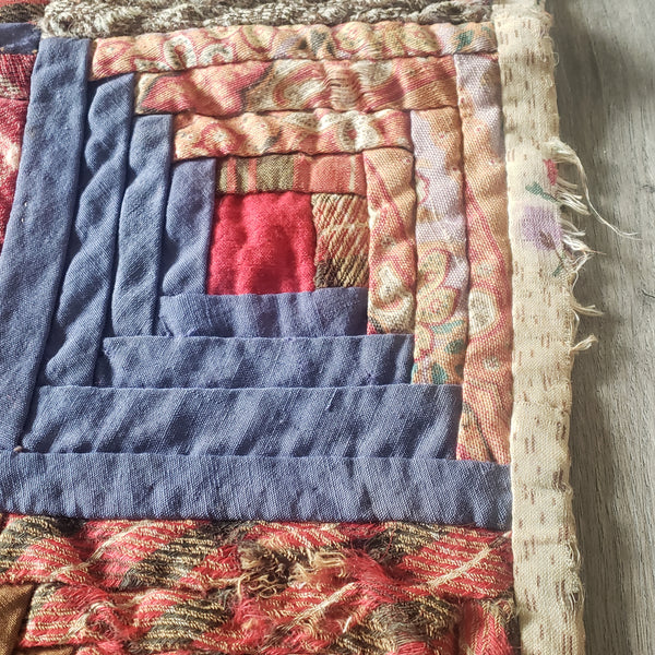 Early American Antique Bassinet Cradle Quilt Two Sided Patterns 19th Century 29" x 35"