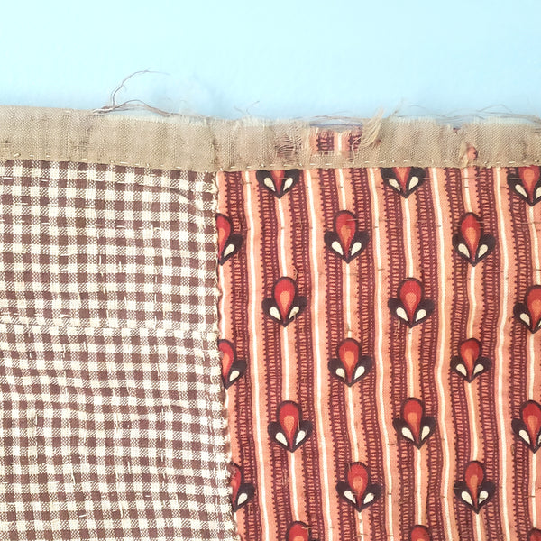 Early American Antique Bassinet Cradle Quilt Two Sided Patterns 19th Century 29" x 35"