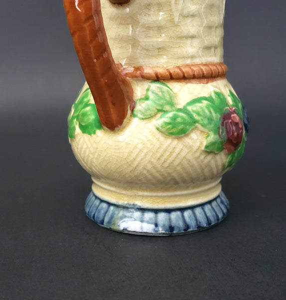 Vintage Maruhon Ware Glazed Handpainted Double Handle Vase 5 1/4"