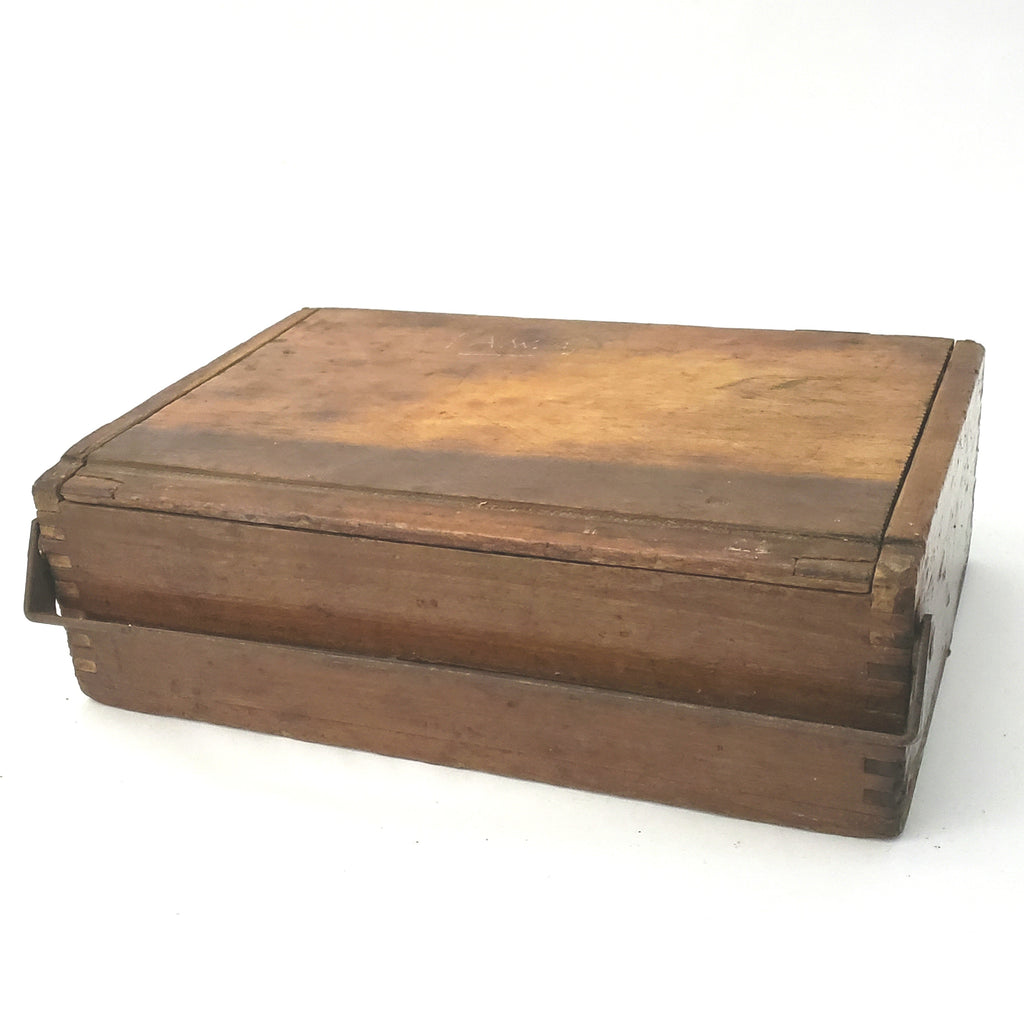 Vintage wooden box with lid