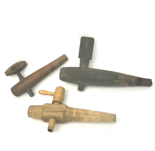 Vintage Wooden Barrel Taps Keg Spigots ~ Collection of 3